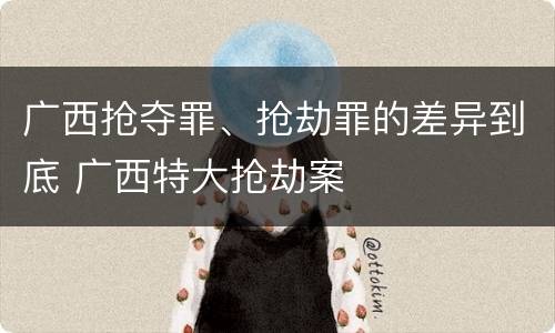 广西抢夺罪、抢劫罪的差异到底 广西特大抢劫案