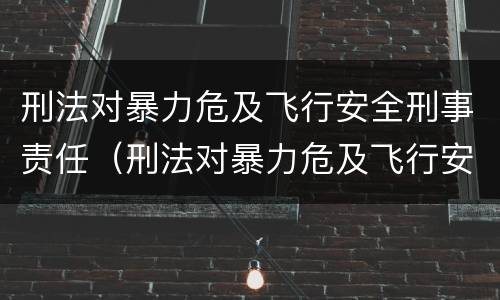 刑法对暴力危及飞行安全刑事责任（刑法对暴力危及飞行安全刑事责任的规定）