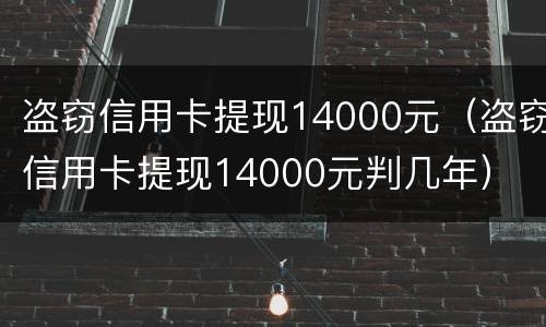 盗窃信用卡提现14000元（盗窃信用卡提现14000元判几年）