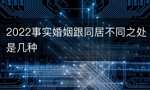 2022事实婚姻跟同居不同之处是几种