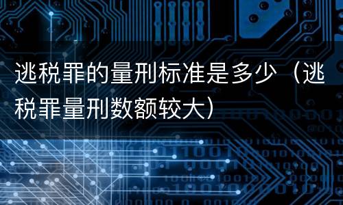 逃税罪的量刑标准是多少（逃税罪量刑数额较大）