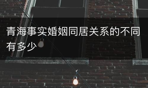 青海事实婚姻同居关系的不同有多少