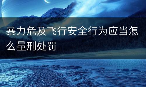 暴力危及飞行安全行为应当怎么量刑处罚