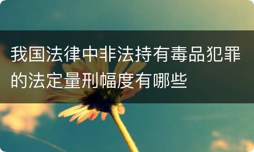 我国法律中非法持有毒品犯罪的法定量刑幅度有哪些