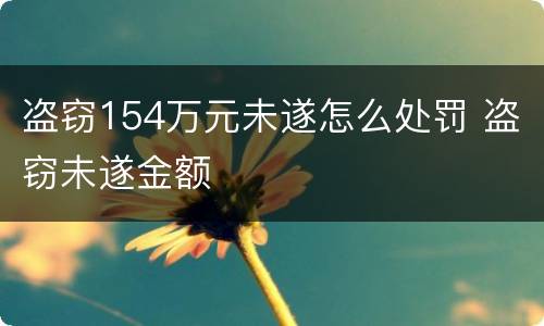 盗窃154万元未遂怎么处罚 盗窃未遂金额