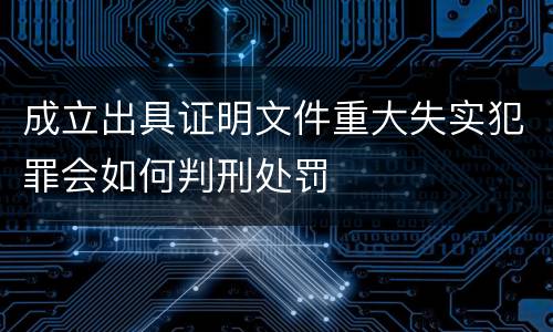 成立出具证明文件重大失实犯罪会如何判刑处罚