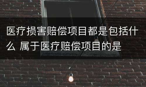 医疗损害赔偿项目都是包括什么 属于医疗赔偿项目的是