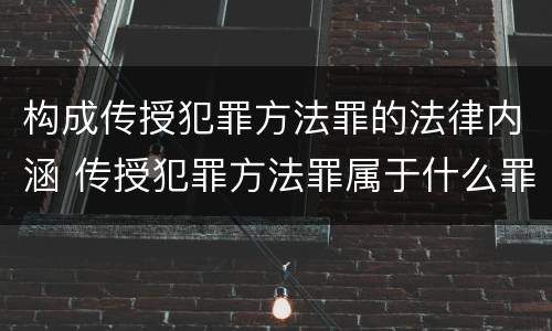 构成传授犯罪方法罪的法律内涵 传授犯罪方法罪属于什么罪