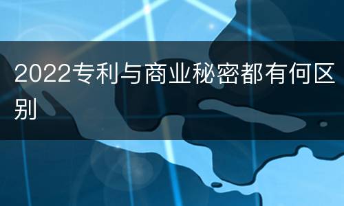 2022专利与商业秘密都有何区别