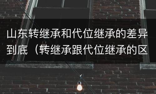 山东转继承和代位继承的差异到底（转继承跟代位继承的区别）