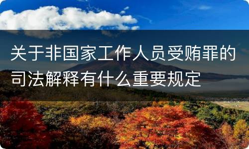 关于非国家工作人员受贿罪的司法解释有什么重要规定