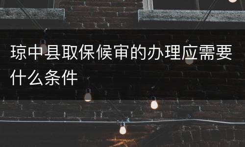 琼中县取保候审的办理应需要什么条件