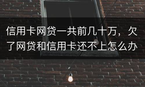 信用卡网贷一共前几十万，欠了网贷和信用卡还不上怎么办