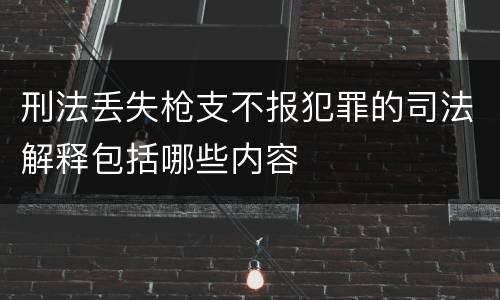 刑法丢失枪支不报犯罪的司法解释包括哪些内容