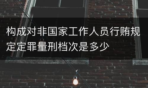 构成对非国家工作人员行贿规定定罪量刑档次是多少