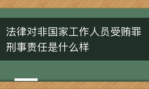法律对非国家工作人员受贿罪刑事责任是什么样