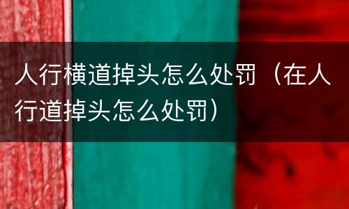 人行横道掉头怎么处罚（在人行道掉头怎么处罚）