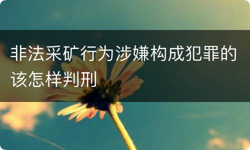 非法采矿行为涉嫌构成犯罪的该怎样判刑