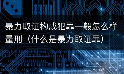 暴力取证构成犯罪一般怎么样量刑（什么是暴力取证罪）