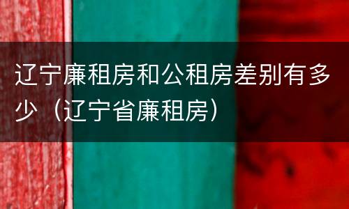 辽宁廉租房和公租房差别有多少（辽宁省廉租房）