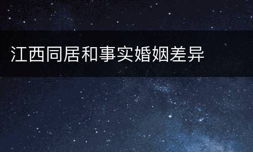 江西同居和事实婚姻差异