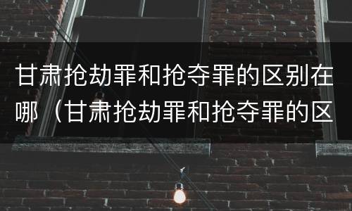 甘肃抢劫罪和抢夺罪的区别在哪（甘肃抢劫罪和抢夺罪的区别在哪里）