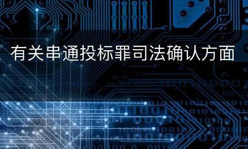 有关串通投标罪司法确认方面