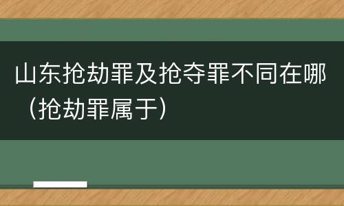 山东抢劫罪及抢夺罪不同在哪（抢劫罪属于）
