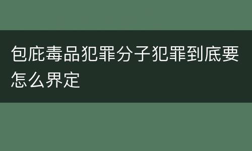包庇毒品犯罪分子犯罪到底要怎么界定