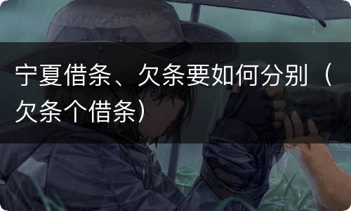 宁夏借条、欠条要如何分别（欠条个借条）
