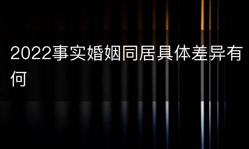 2022事实婚姻同居具体差异有何