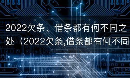 2022欠条、借条都有何不同之处（2022欠条,借条都有何不同之处呢）