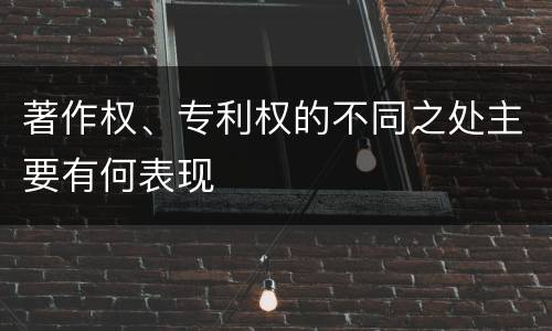 著作权、专利权的不同之处主要有何表现