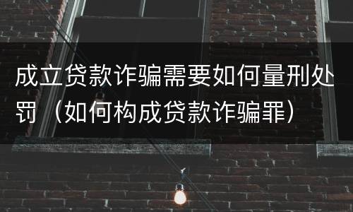 成立贷款诈骗需要如何量刑处罚（如何构成贷款诈骗罪）