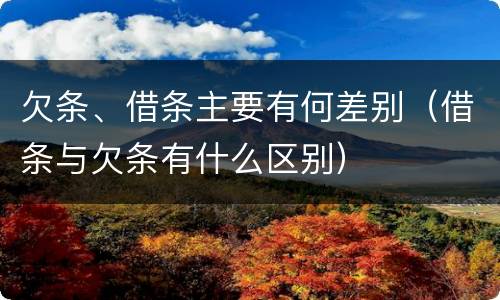 欠条、借条主要有何差别（借条与欠条有什么区别）
