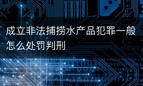 成立非法捕捞水产品犯罪一般怎么处罚判刑
