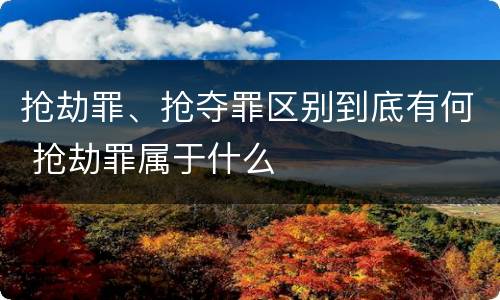 抢劫罪、抢夺罪区别到底有何 抢劫罪属于什么