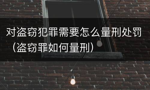 对盗窃犯罪需要怎么量刑处罚（盗窃罪如何量刑）