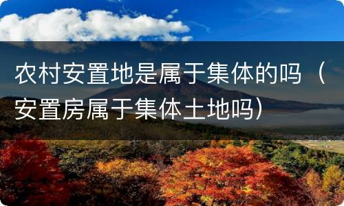 农村安置地是属于集体的吗（安置房属于集体土地吗）