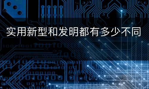 实用新型和发明都有多少不同