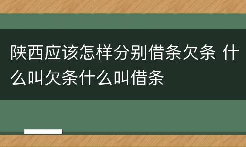 陕西应该怎样分别借条欠条 什么叫欠条什么叫借条