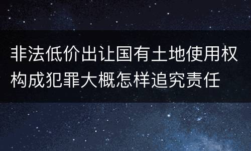 非法低价出让国有土地使用权构成犯罪大概怎样追究责任