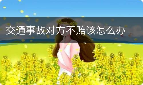 交通事故对方不赔该怎么办