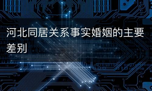 河北同居关系事实婚姻的主要差别