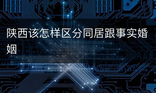 陕西该怎样区分同居跟事实婚姻
