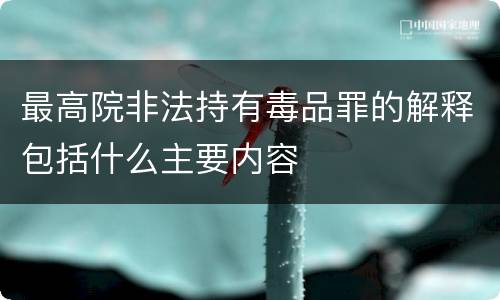 最高院非法持有毒品罪的解释包括什么主要内容