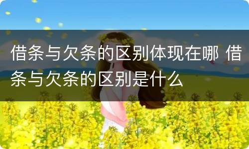 借条与欠条的区别体现在哪 借条与欠条的区别是什么