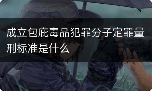 成立包庇毒品犯罪分子定罪量刑标准是什么