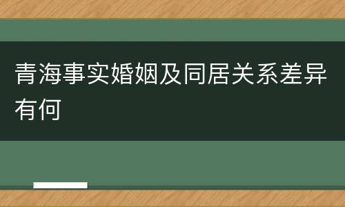 青海事实婚姻及同居关系差异有何