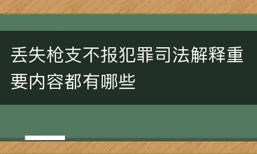 丢失枪支不报犯罪司法解释重要内容都有哪些